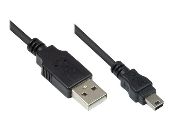 GoodConnections USB 2.0 A > Mini-B 5-pin(ST-ST) 1m Adapterkabel Schwarz