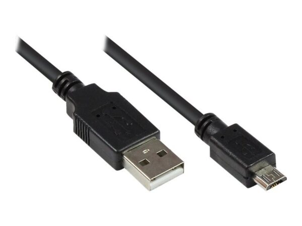 GoodConnections USB 2.0 A > Micro-B (ST-ST) 1m Adapterkabel Schwarz