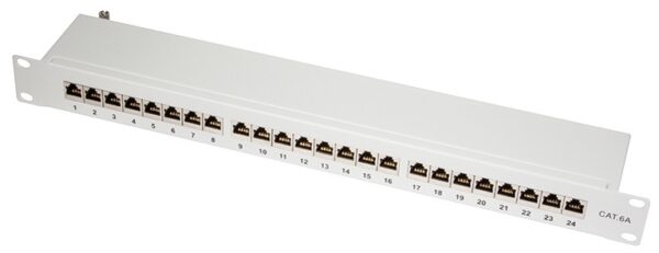 LogiLink CAT6a Patchpanel 19" 1HE 24-Ports Schwarz