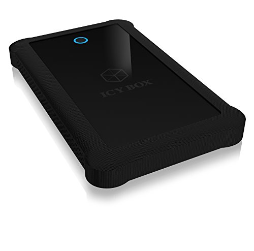 ICY BOX IB-233U3-B Externes Gehäuse für 2,5"" SATAHDD/SSD mit USB 3.0 Anschluss und Silikon-Schutzhülle