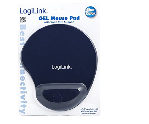 LogiLink Mauspad mit Silikongel Handballenauflage Blau