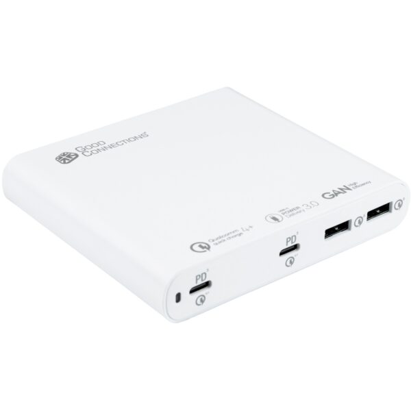 GoodConnections USB Desktop Schnellladestation 120W 4-Port 2xUSB-C/2xUSB-A QC4.0 Weiß