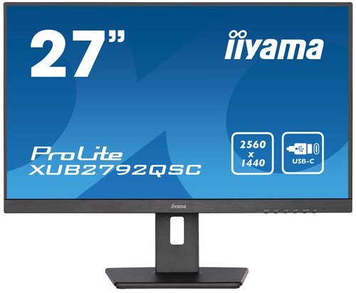 68,5cm/27'' (2560x1440) Iiyama PROLITE XUB2792QSC-B1 4ms HDMI DP USB-C Pivot Speaker QHD Black