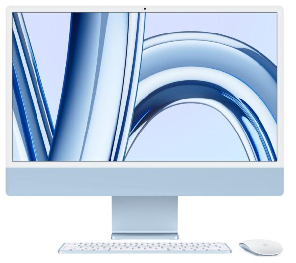 Apple 24-inch iMac with Retina 4.5K display: Apple M3 chip with 8-core CPU and 8-core GPU (8GB/256GB SSD) - Blue